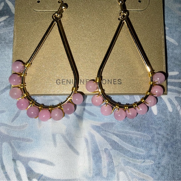 Earrings, Barse Lilac Jade Drop Earrings, NWT - Picture 2 of 8